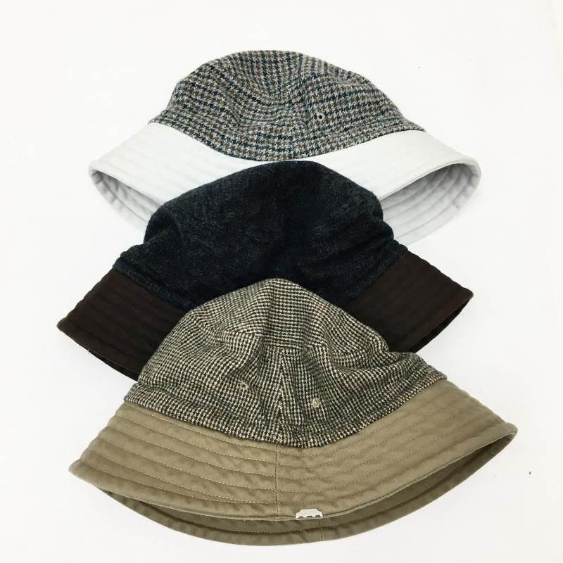  DECHO CHECK & MOLESKIN BUCKET HAT(BEIGE/GRAY/BLACK)