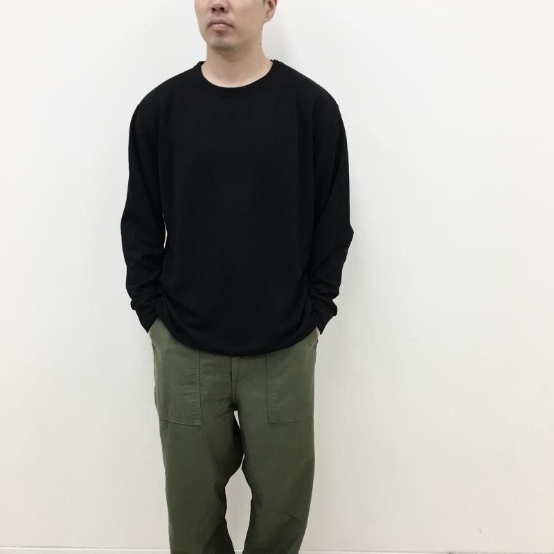  AXESQUIN QD ECO WAFFLE L/S TEE(BLACK) 
