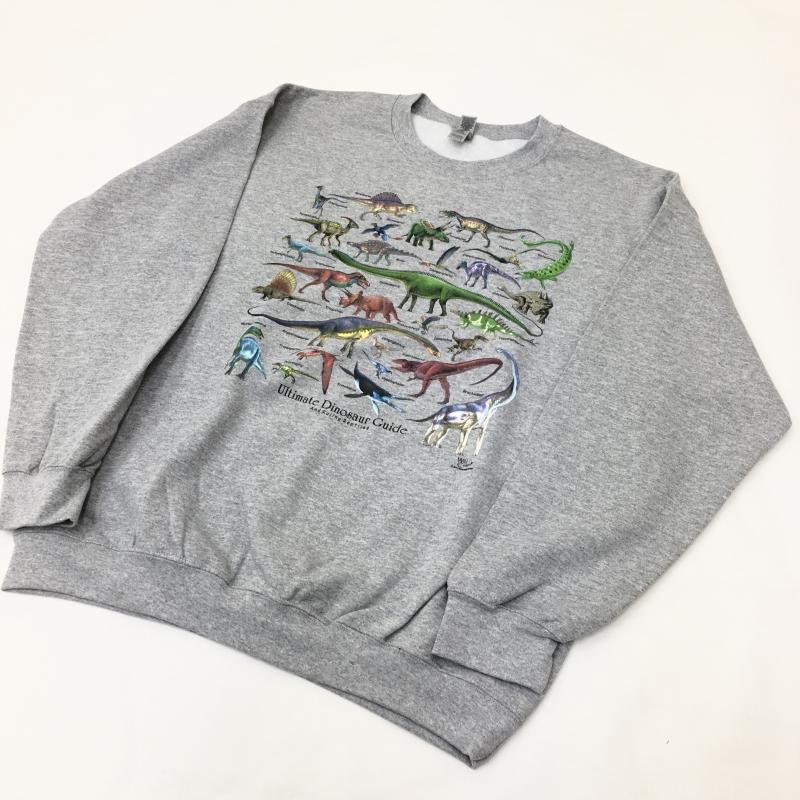  Atras PRINT CREW NECK SWEAT(Ultimate Dinosaur Guide-GRAY)