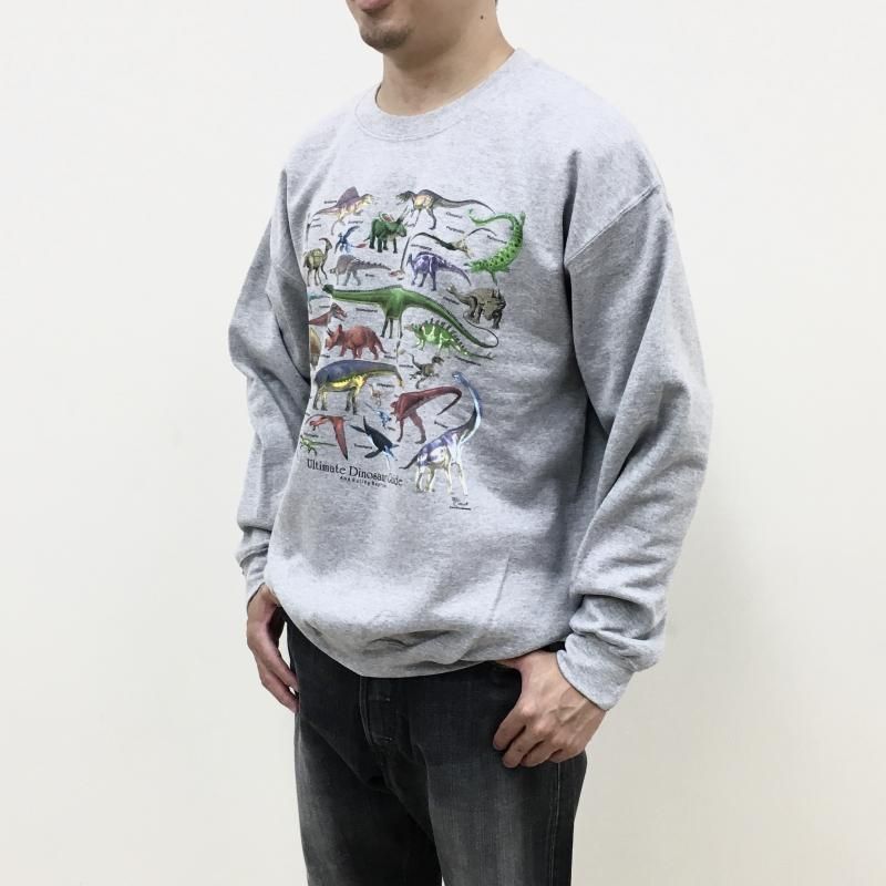  Atras PRINT CREW NECK SWEAT(Ultimate Dinosaur Guide-GRAY)