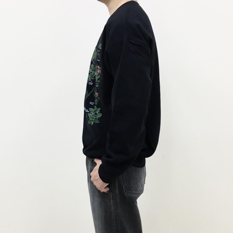  Atras PRINT CREW NECK SWEAT(Obnoxious Plints Guide-BLACK)