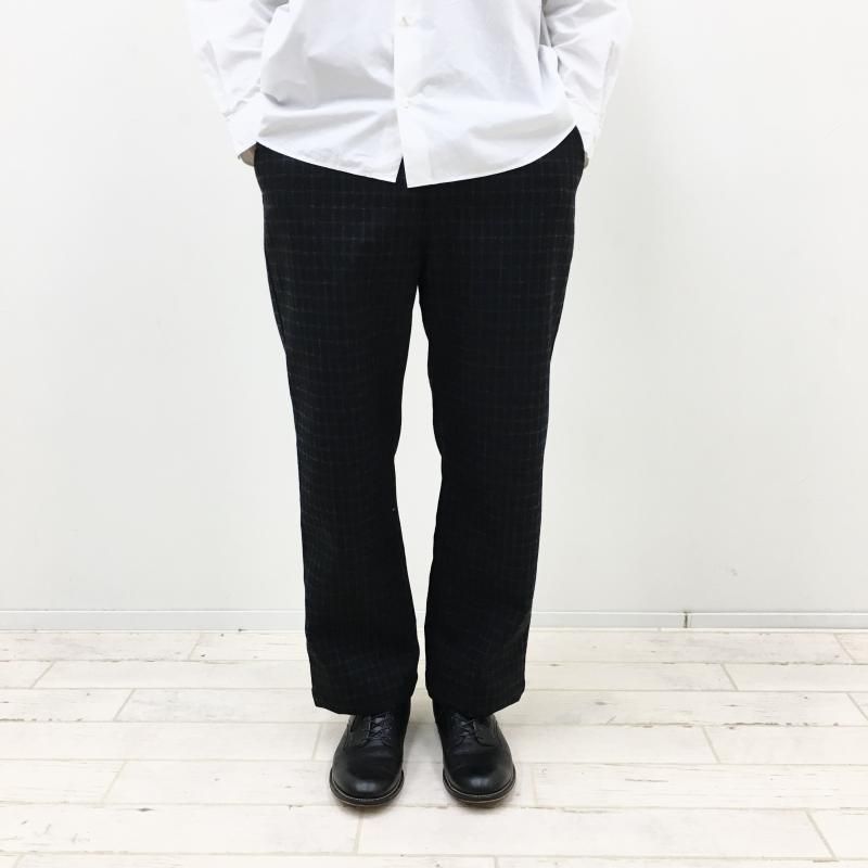  MANUAL ALPHABETBET BONDING WOOL TROUSERS(BLACK)