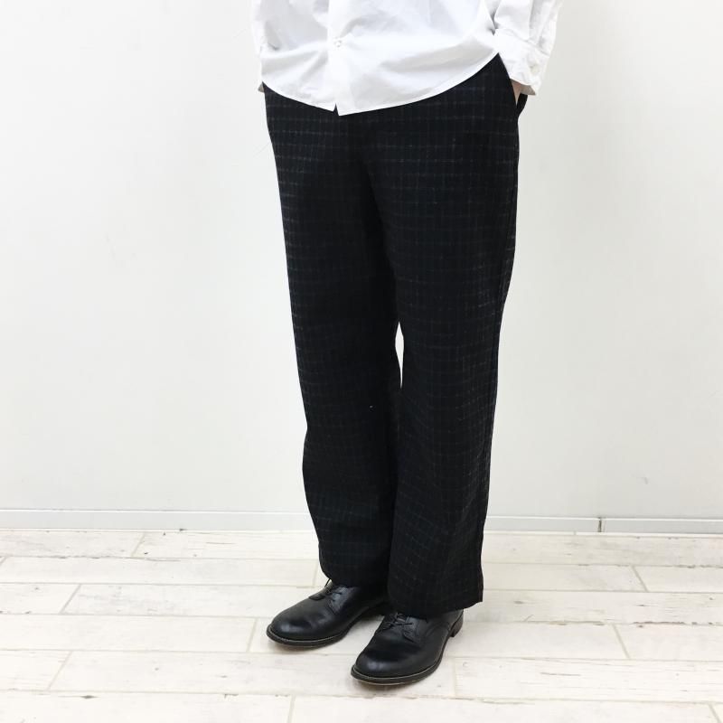  MANUAL ALPHABETBET BONDING WOOL TROUSERS(BLACK)
