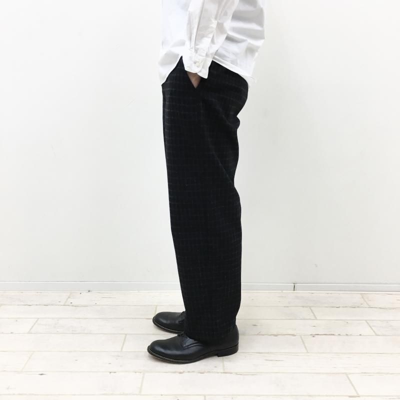  MANUAL ALPHABETBET BONDING WOOL TROUSERS(BLACK)
