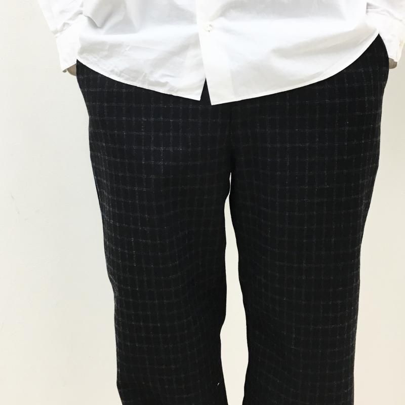  MANUAL ALPHABETBET BONDING WOOL TROUSERS(BLACK)