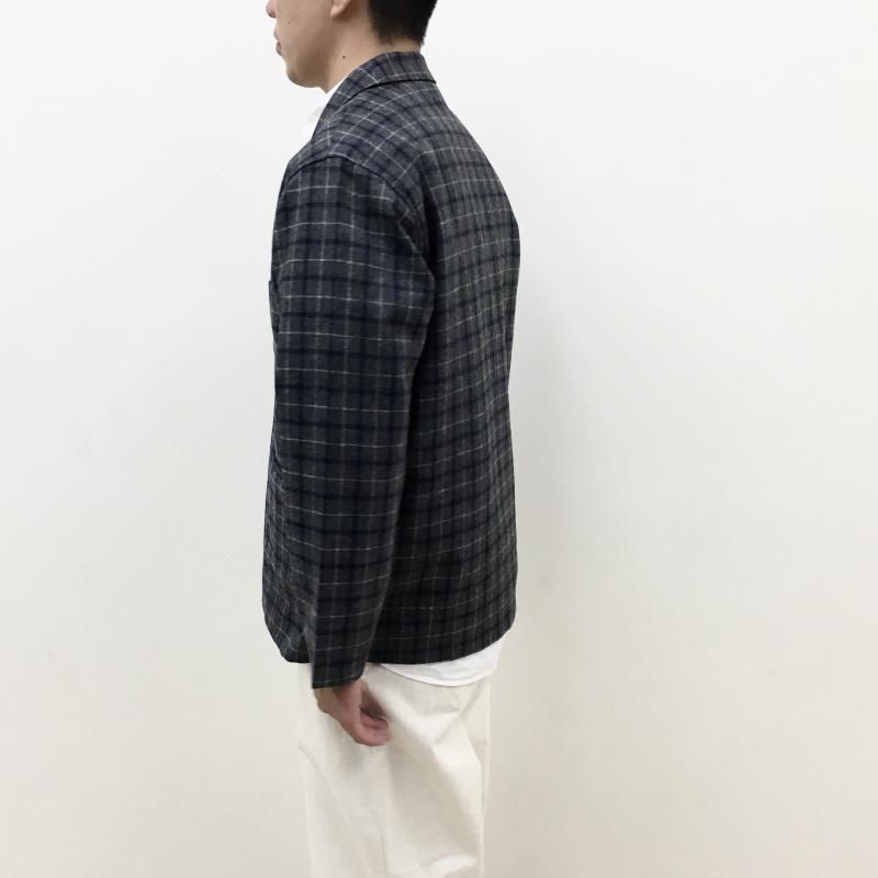  MANUAL ALPHABETBET BONDING WOOL JACKET(GREY CHECK)