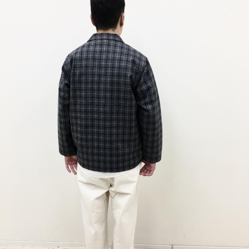  MANUAL ALPHABETBET BONDING WOOL JACKET(GREY CHECK)