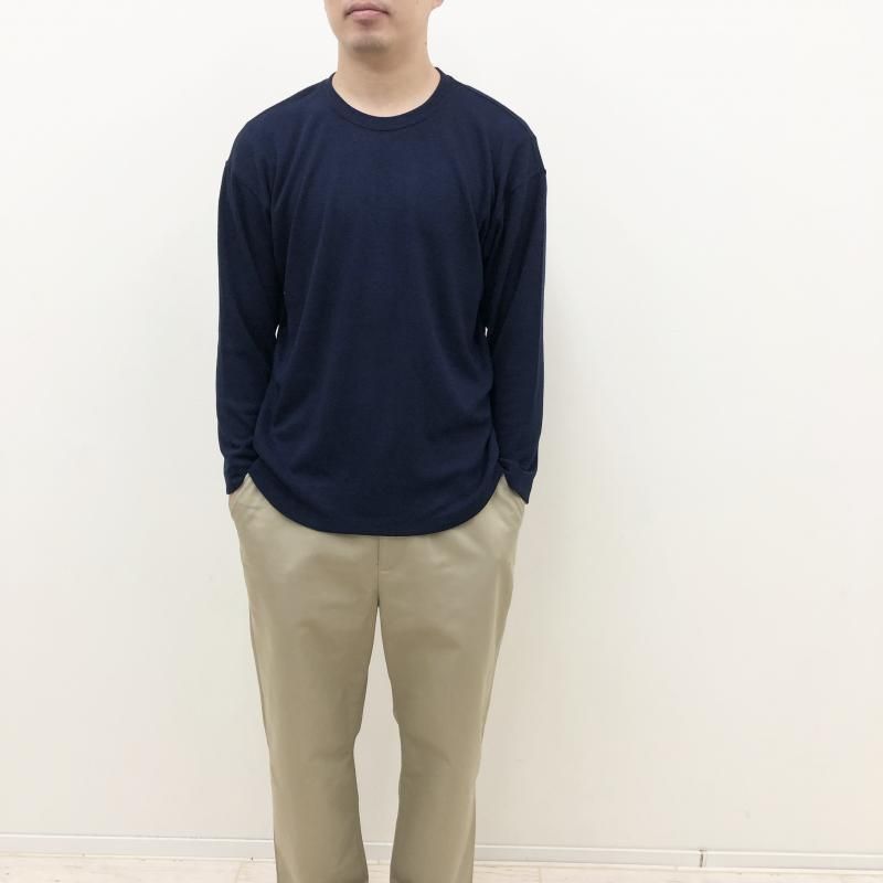  CURLY PREMIEREWARM L/S TEE (crewneck-NAVY)