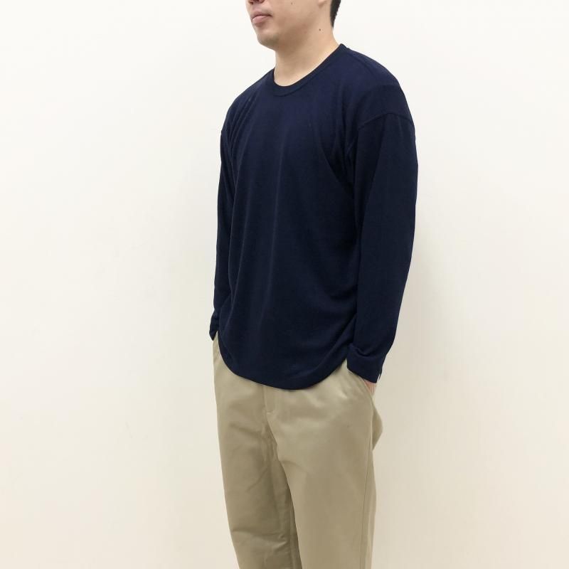  CURLY PREMIEREWARM L/S TEE (crewneck-NAVY)