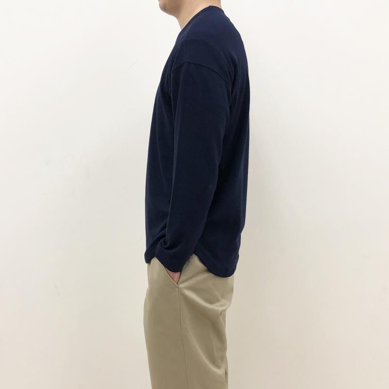  CURLY PREMIEREWARM L/S TEE (crewneck-NAVY)