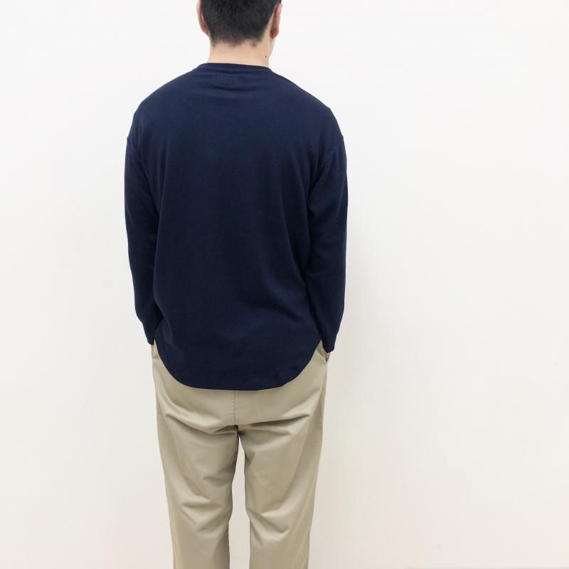 CURLY PREMIEREWARM L/S TEE (crewneck-NAVY)