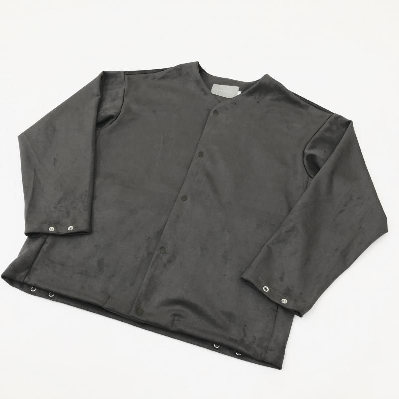  CURLY KNIT SUEDE SNAP BUTTON CARDIE(MOCHA)