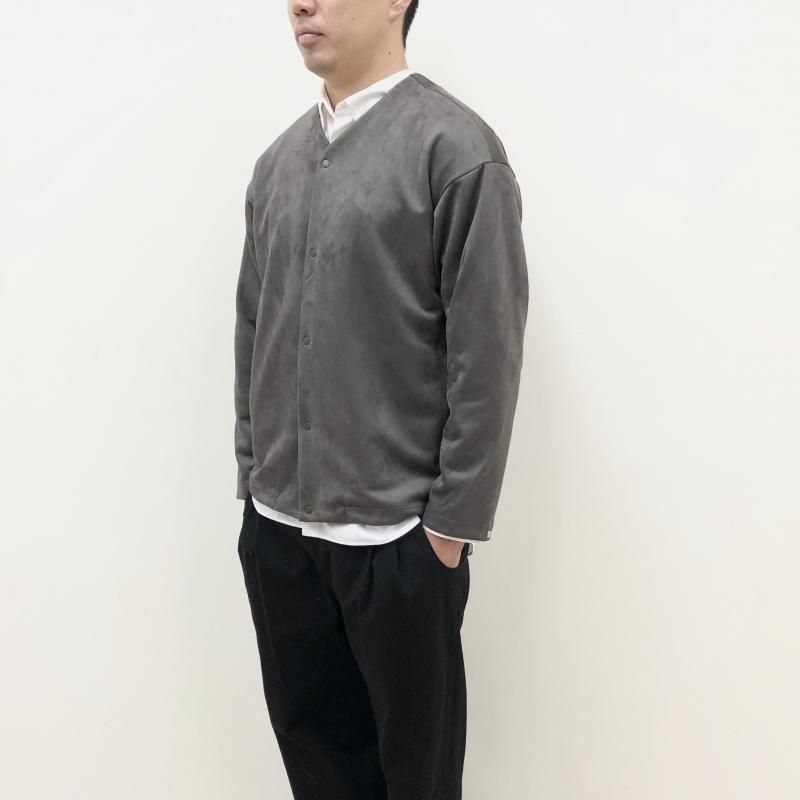 CURLY KNIT SUEDE SNAP BUTTON CARDIE(MOCHA)