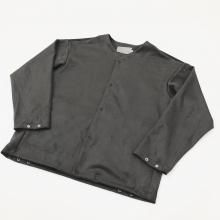  CURLY KNIT SUEDE SNAP BUTTON CARDIE(MOCHA)