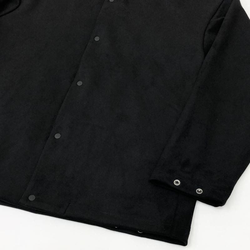  CURLY KNIT SUEDE SNAP BUTTON CARDIE(BLACK)