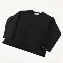  CURLY KNIT SUEDE SNAP BUTTON CARDIE(BLACK)
