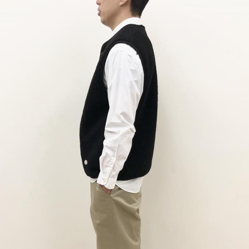 VINCENT ET MIREILLE BOA FLEECE VEST(BLACK) 
