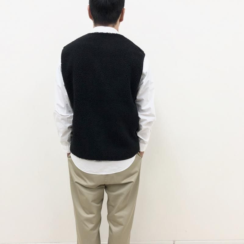  VINCENT ET MIREILLE BOA FLEECE VEST(BLACK) 