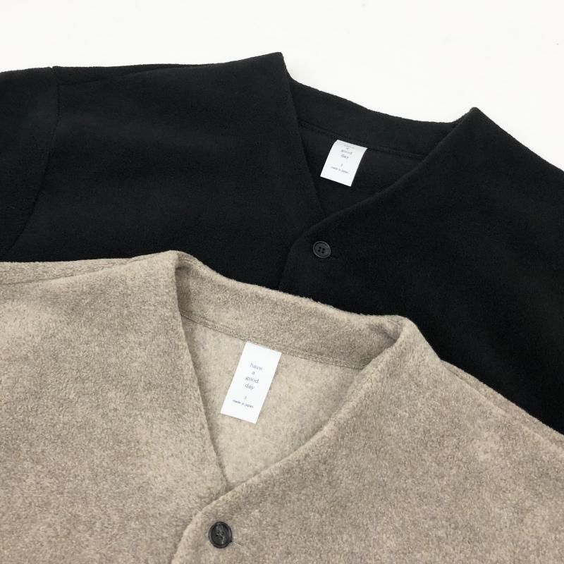  have a good day MELTON FLEECE CARDIGAN(SAND)