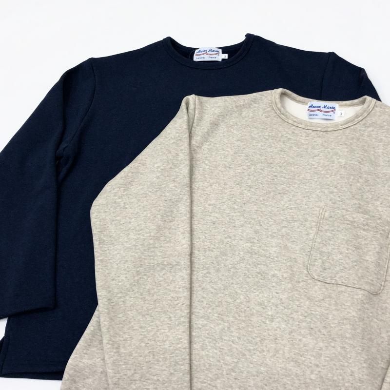  Arvor Maree MOUTON JARSEY CREW W/POCKET(NAVY) 