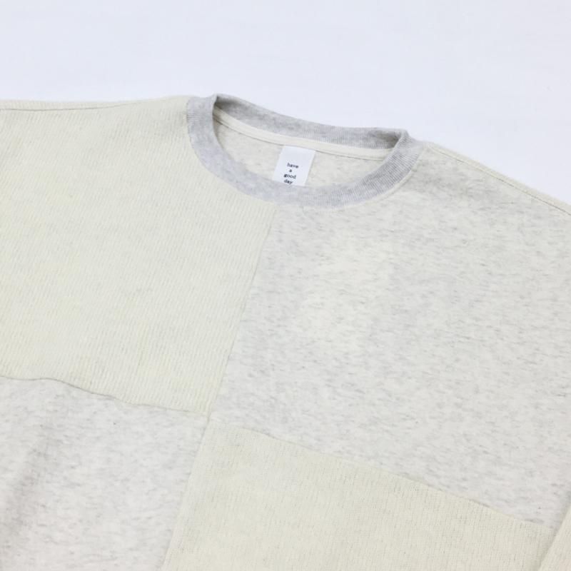  have a good day REMAKE FACE CREW KNIT(NATURAL)