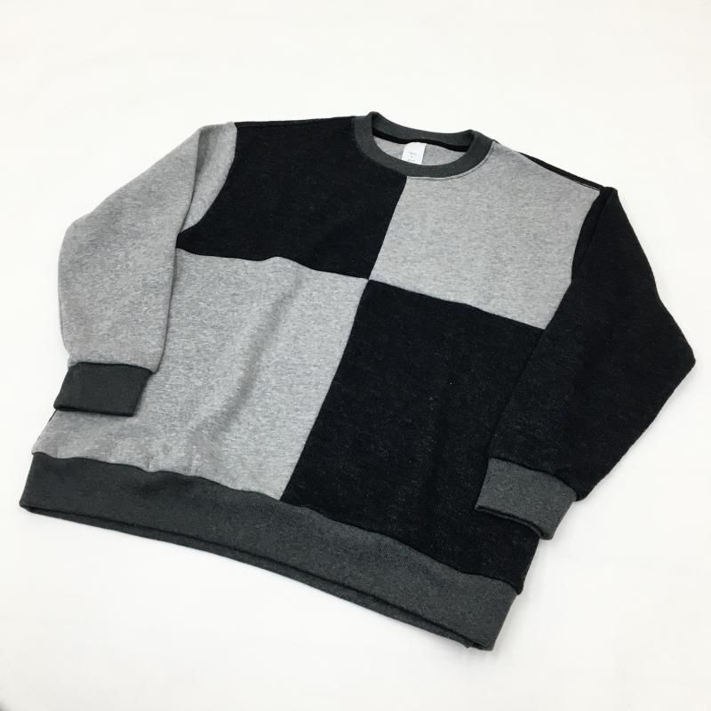  have a good day REMAKE FACE CREW KNIT(CHARCOAL)
