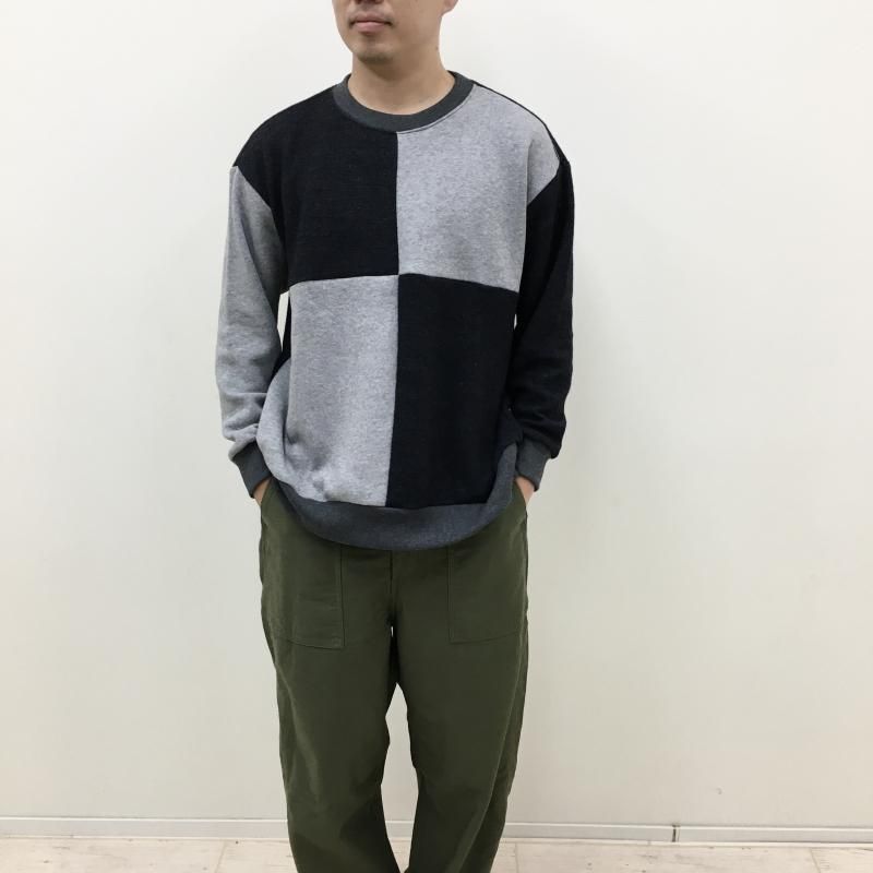  have a good day REMAKE FACE CREW KNIT(CHARCOAL)