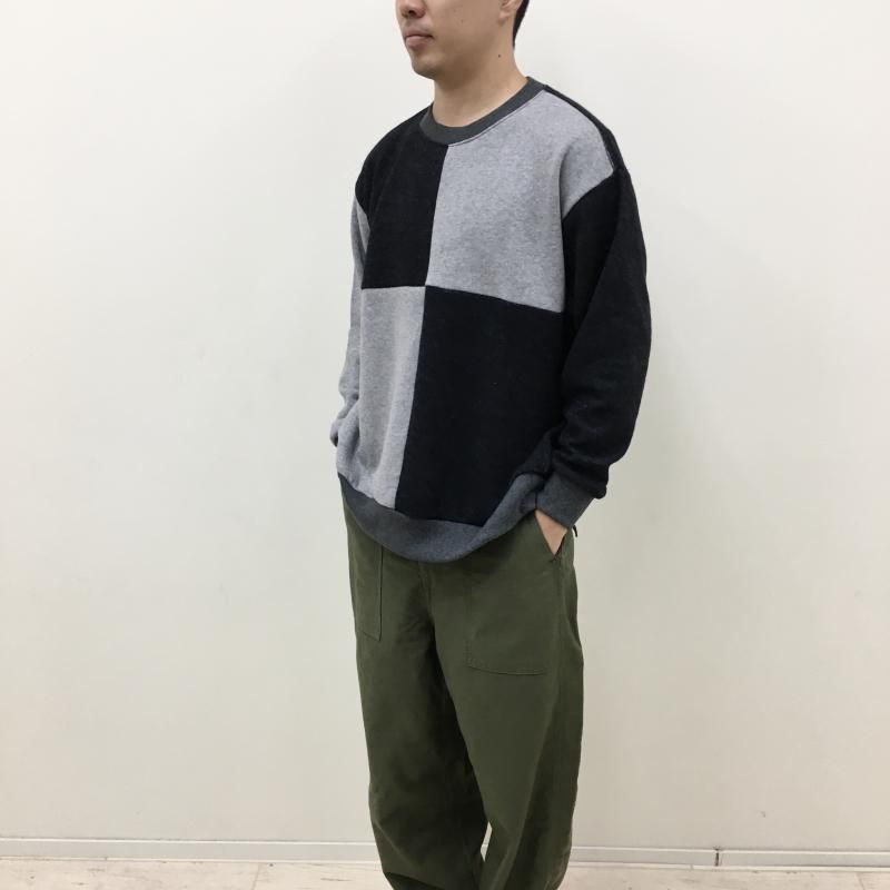  have a good day REMAKE FACE CREW KNIT(CHARCOAL)