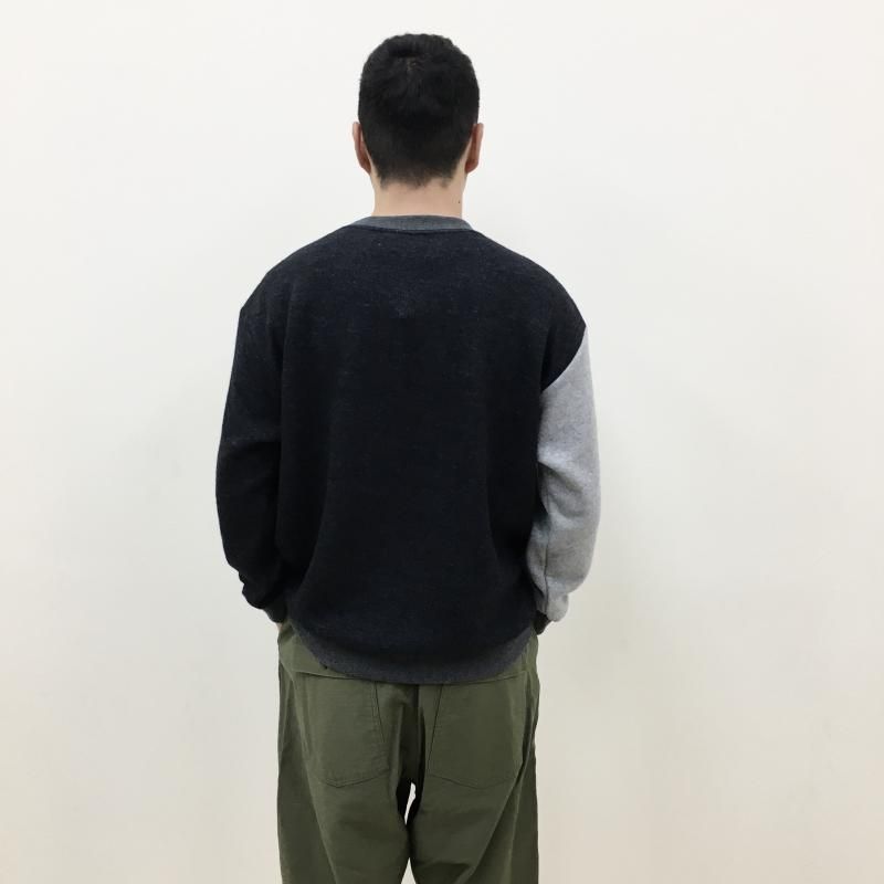  have a good day REMAKE FACE CREW KNIT(CHARCOAL)