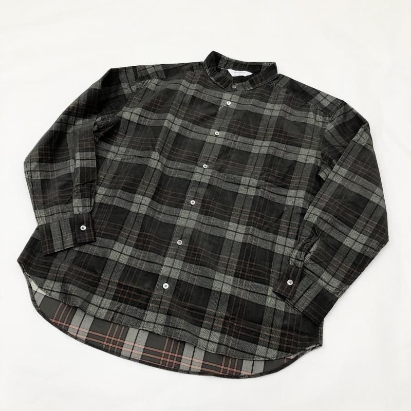  have a good day NO COLLOR PLAID SHIRTS(BROWN)