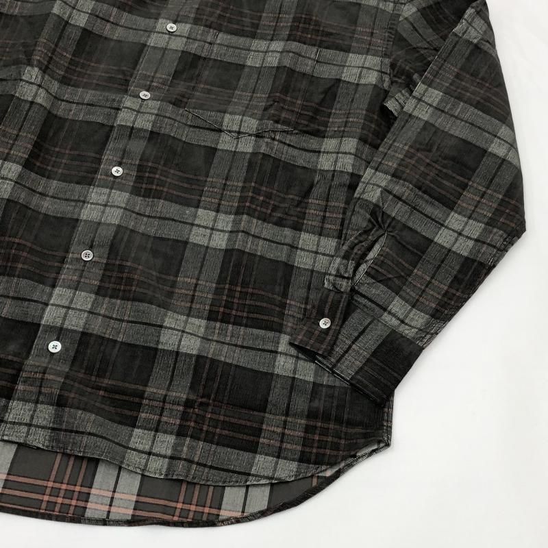  have a good day NO COLLOR PLAID SHIRTS(BROWN)