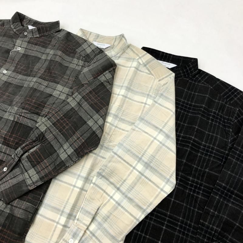  have a good day NO COLLOR PLAID SHIRTS(BROWN)