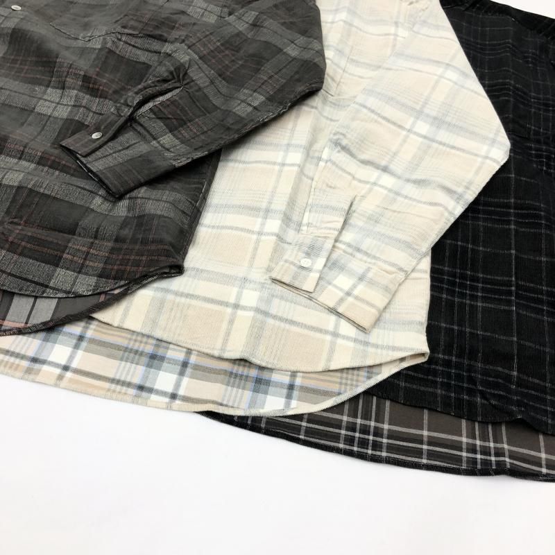  have a good day NO COLLOR PLAID SHIRTS(BROWN)