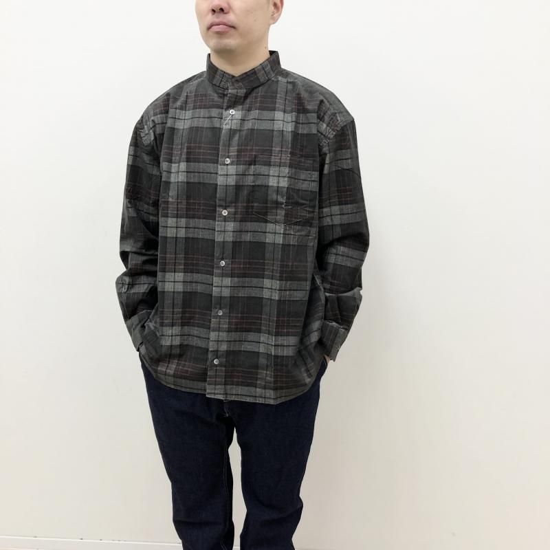  have a good day NO COLLOR PLAID SHIRTS(BROWN)