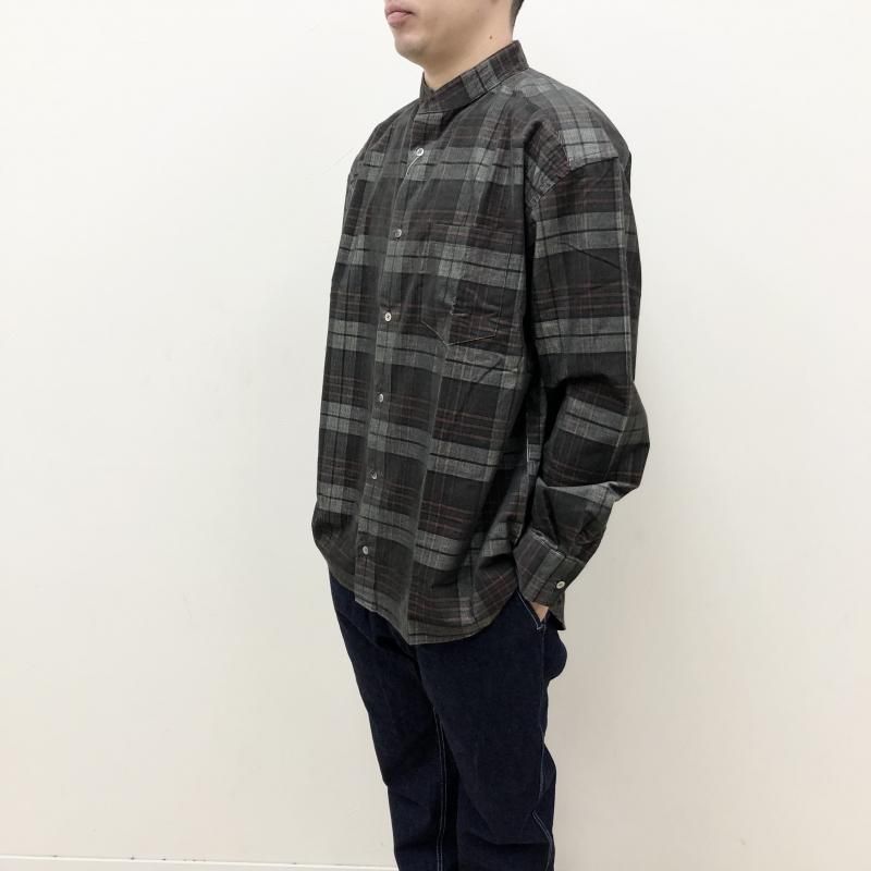  have a good day NO COLLOR PLAID SHIRTS(BROWN)