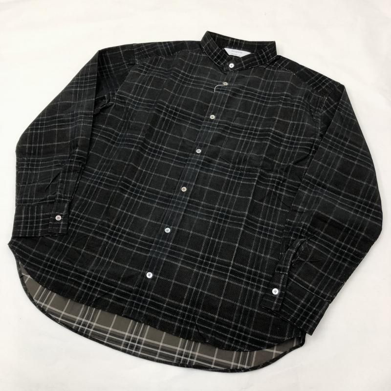  have a good day NO COLLOR PLAID SHIRTS(BLACK)