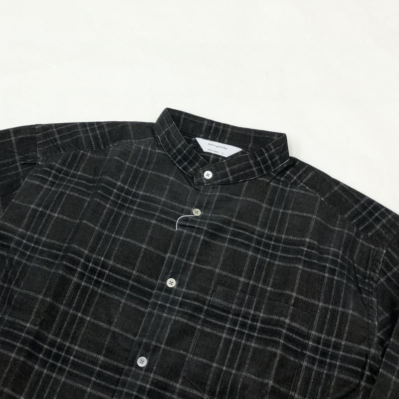  have a good day NO COLLOR PLAID SHIRTS(BLACK)