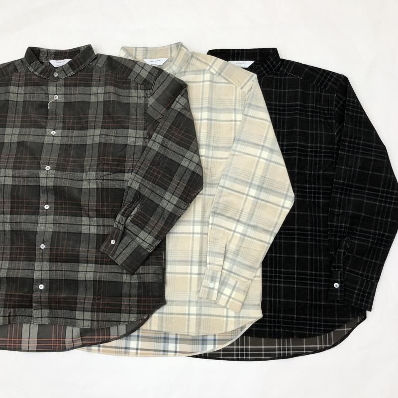  have a good day NO COLLOR PLAID SHIRTS(BLACK)