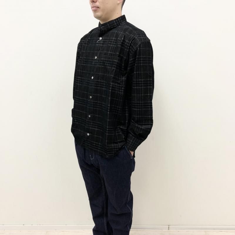  have a good day NO COLLOR PLAID SHIRTS(BLACK)