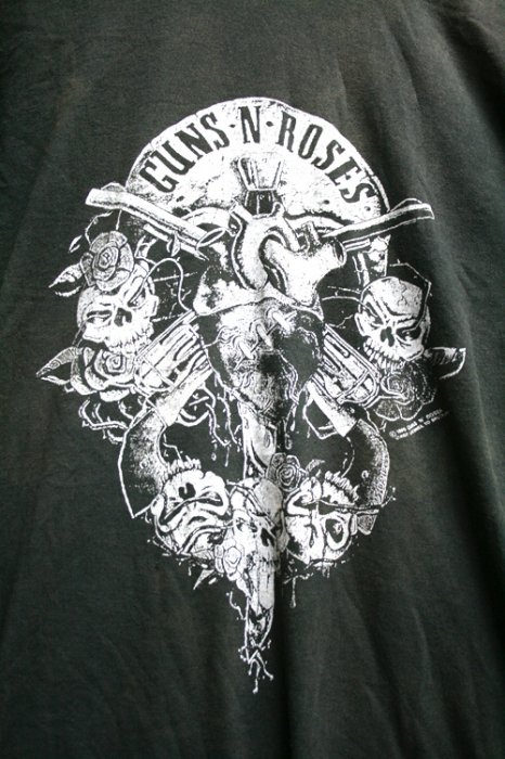 90年代　Guns N' Roses（ガンズアンドローゼズ）　ビンテージ　バンドＴシャツ　古着　ブラック　ボロ　サイズ・Ｓ位　 サイズ・ＸＳ～Ｓ位・古着屋ヘブンズドア・古着　通販
