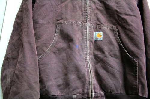 Carhartt【カーハート】　ダック地　フード付き　ワークジャケット　古着　ブラウン　サイズ：XS　通販可能ヘブンズドア 。