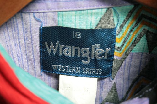 80年代頃 Wrangler ラングラー ネイティブ柄 チマヨ柄 シャツ 古着
