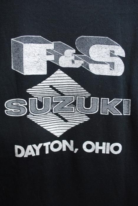 70-80年代　ビンテージ SUZUKI Tシャツ　スズキ　モーターサイクル　バイク　単車　ブラック　黒　古着　レース　DAYTON OHIO　 デイトン　オハイオ　ビンテージ古着通販　古着屋ヘブンズドア