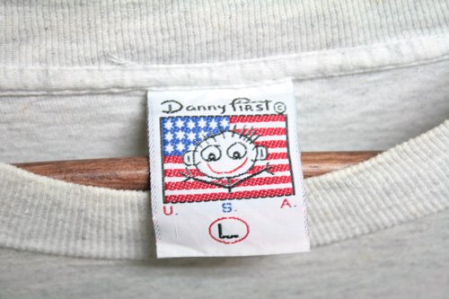 古着 Danny first ダニーファースト プリントTシャツ ライトグレイ L