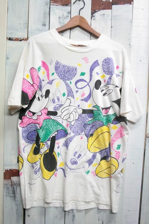 【ヴィンテージ】90s Disney mickey 総柄Tシャツ