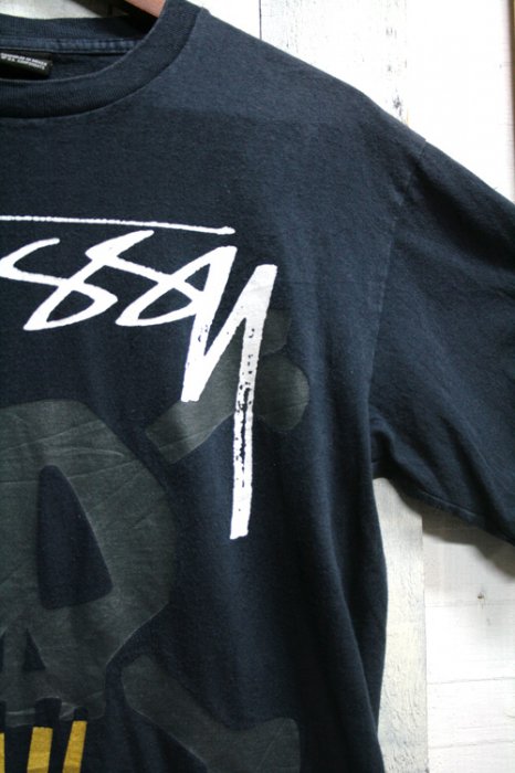 古着 STUSSY ステューシー Tシャツ プリントTシャツ ネイビー 紺