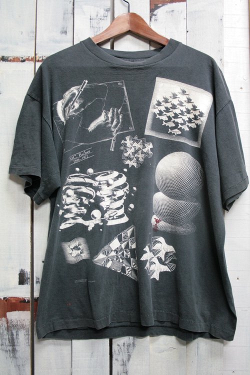 90s MC Escher MC エッシャー 総柄 アートTシャツ