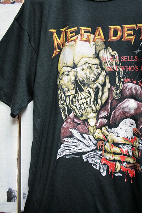 80年代 メガデス（Megadeth）ヴィンテージ バンドTシャツ ブラック 黒 