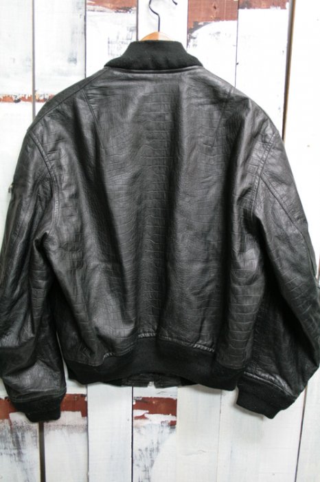 古着 シングルレザージャケット ブルゾンタイプ ブラック モード 黒