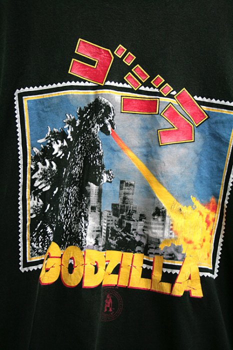 90年代 ヴィンテージTシャツ Ｔシャツ ゴジラ Godzilla ブラック 黒